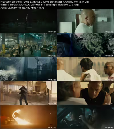 Furious 7 2015 EXTENDED 1080p BluRay x265-YAWNTiC