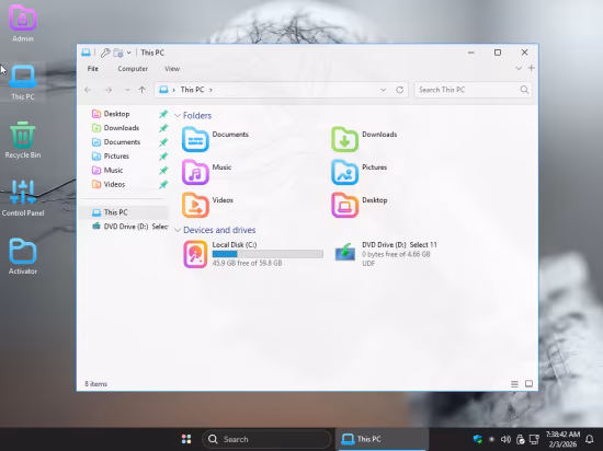 Windows 11 Pro Lite 25H2 Build 26200.7462 Select 11 Edition