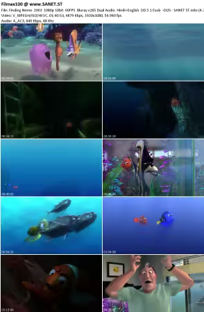 Finding Nemo 2003 1080p 10bit 60FPS Bluray x265 Dual Audio Hindi+English DD 5.1 Esub-DUS-