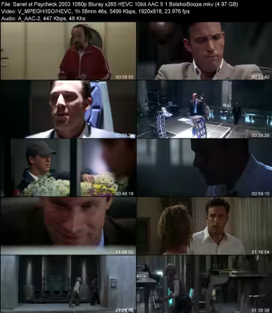 Paycheck 2003 1080p Bluray x265 HEVC 10bit AAC 5.1 BolshoiBooze