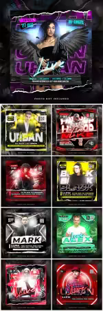 Flyer social media post, psd banner set vol 200