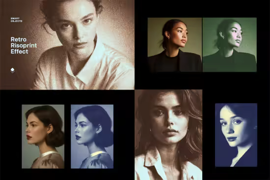 Retro Risoprint Photo Effects for Photoshop