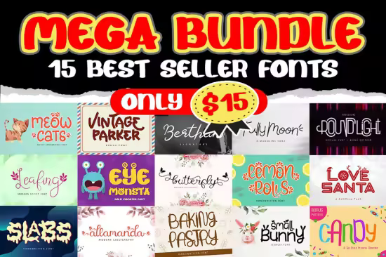 Mega Bundle - 15 Best Seller Fonts