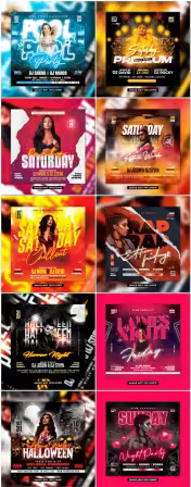 Flyer social media post, psd banner set vol 251