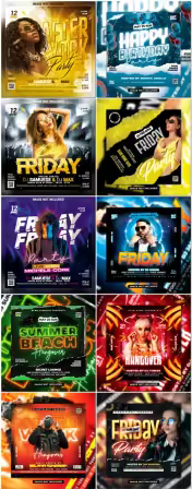 Flyer social media post, psd banner set vol 234