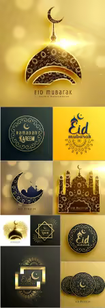 Ramadan Kareem Vector Illustration Set