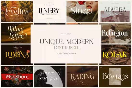Unique Modern Font Bundle - 20 Premium Fonts