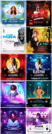 Flyer social media post, psd banner set vol 225