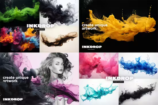 Inkdrop Overlays Pack for Photoshop
