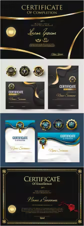 Vector certificate and diploma vector illustration