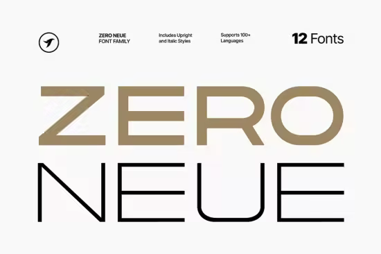 CreativeMarket - ZERO NEUE The Headline Font Family 291896974 - 12 Fonts