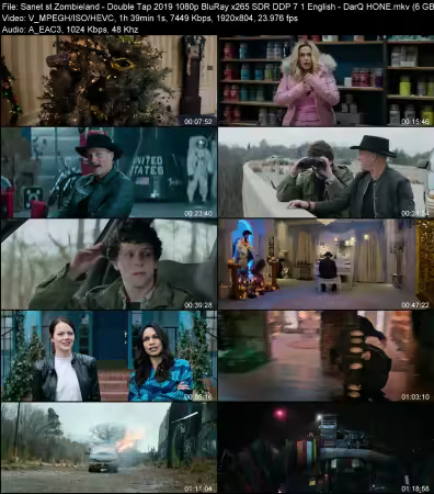 Zombieland Double Tap 2019 1080p BluRay x265 SDR DDP 7.1 English - DarQ HONE