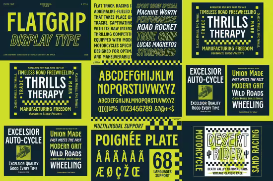 GW Flatgrip - Low Contrast Condensed Display Font