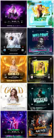 Flyer social media post, psd banner set vol 218