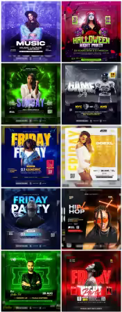 Flyer social media post, psd banner set vol 220
