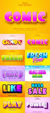 Text effect, font style vector set vol 1