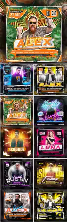 Flyer social media post, psd banner set vol 204