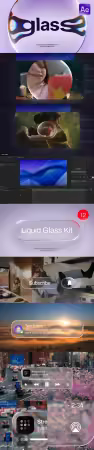Liquid Glass Transition & UI KIT - After Effects Projects