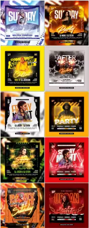 Flyer social media post, psd banner set vol 248