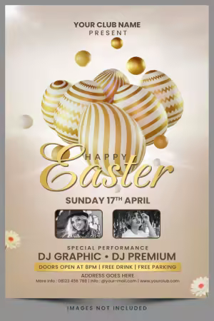 PSD easter day egg hunt celebration for social media post or flyer invitation vol 2