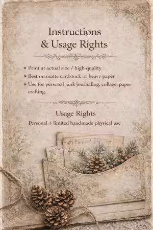 Rustic Winter Conservatory Printable Junk Journal Kit