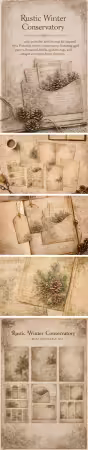 Rustic Winter Conservatory Printable Junk Journal Kit