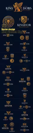 Luxury unique majestic king golden winged lion logo for business company