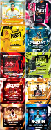 Flyer social media post, psd banner set vol 245
