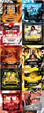 Flyer social media post, psd banner set vol 247