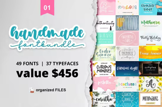 Handmade Font Bundle - 49 Premium Fonts