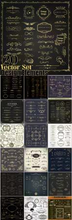 20 Vintage Design Elements in Vector