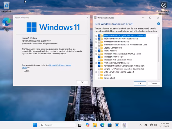 Windows 11 Aio 16in1 25H2 Build 26200.8037 (No TPM Required) Preactivated March 2026