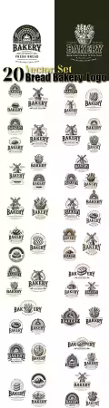 Set bundle vintage bread bakery store logo design for beverages business company