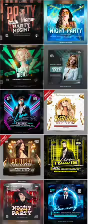 Flyer social media post, psd banner set vol 255