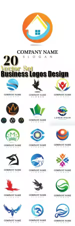 Stylish business logos, 20 design illustrations