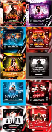 Flyer social media post, psd banner set vol 249