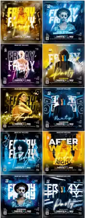 Flyer social media post, psd banner set vol 229