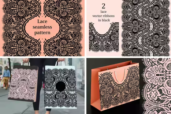 Lace Seamless Patterns - Vector Clipart Pack
