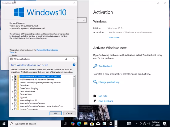 Windows 10 Pro 22H2 build 19045.6937 Preactivated Multilingual March 2026