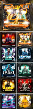 Flyer social media post, psd banner set vol 201