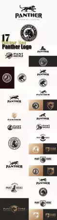 Black Panther silhouette logo cougar wild speed motor logo template for business