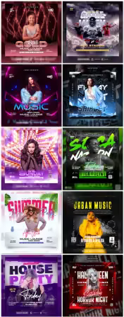 Flyer social media post, psd banner set vol 222