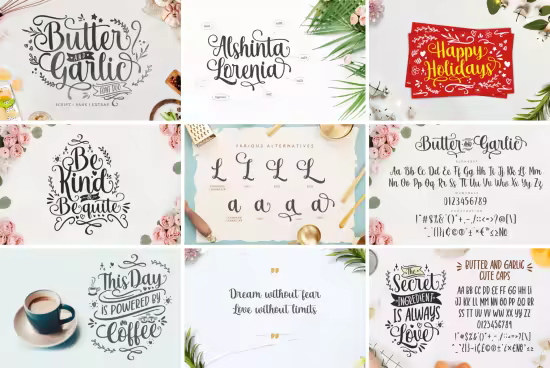 Butter and Garlic Font Duo - Romantic Handwritten Font
