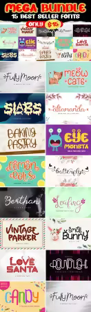 Mega Bundle - 15 Best Seller Fonts