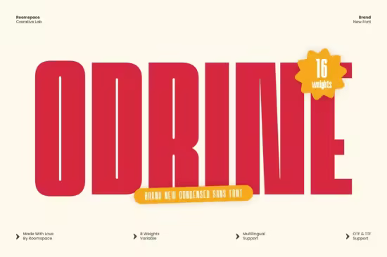 CreativeMarket - Odrine A Retro Modern Condensed - 16 Font