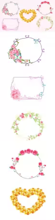 5 Vector Floral Frames
