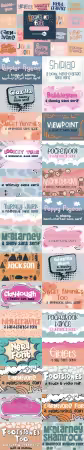Loads of Fun Font Bundle - 20 Premium Whimsical Hand-crafted Fonts