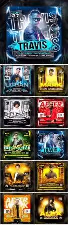 Flyer social media post, psd banner set vol 205