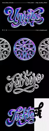 Acid Glass Chrome - Photoshop Text Effect