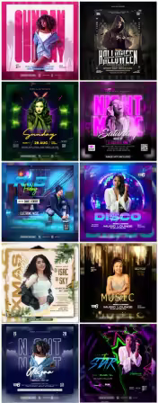 Flyer social media post, psd banner set vol 227